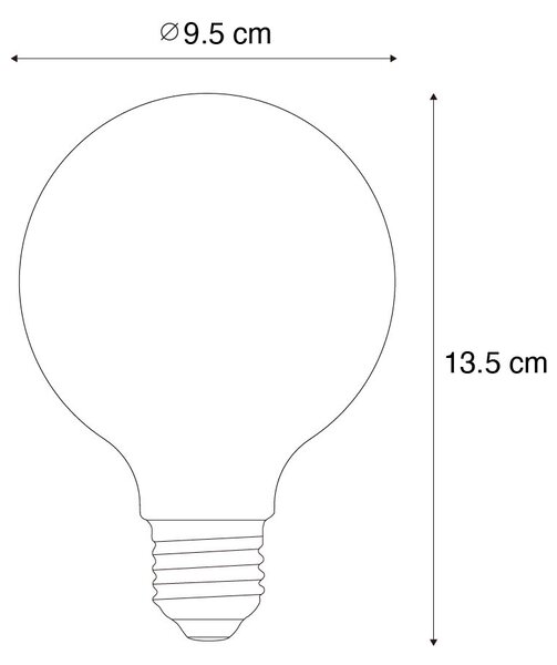 Set od 5 E27 Prigušiva LED žarulja Opal G95 5W 450lm 2700K