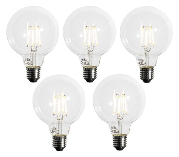 Set od 5 E27 prigušivih LED žarulja G95 5W 450 lm 3000K