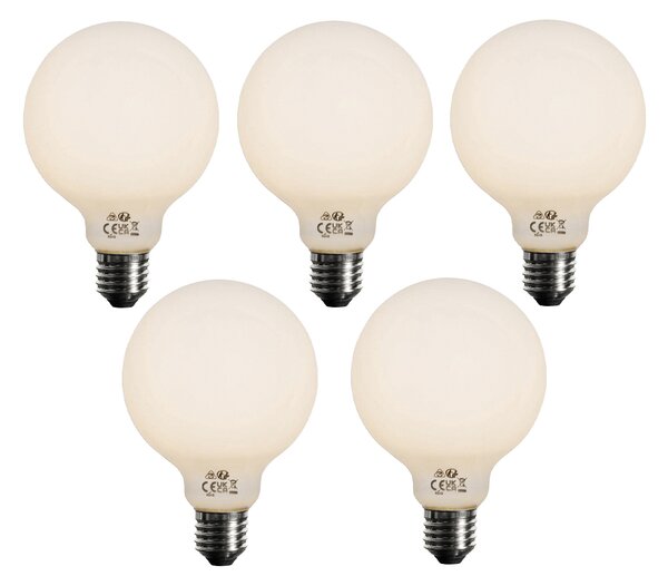 Set od 5 E27 3-stupanjska prigušivala LED žarulja opal G95 4W 450lm 3000K