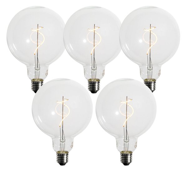 Set od 5 E27 prigušivih LED žarulja spiralne niti G125 4W 270 lm 2200K