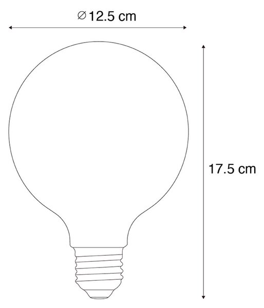 Set od 5 E27 prigušivih LED žarulja spiralne niti G125 4W 270 lm 2200K