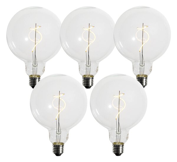 Set od 5 E27 prigušivih LED žarulja sa spiralnim vlaknom G125 4W 270 lm 2700K