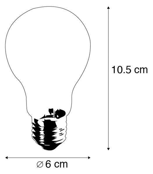 Set od 3 LED žarulja s uvijenom žarnom niti E27 A60 prozirne 3W 210lm 2200K