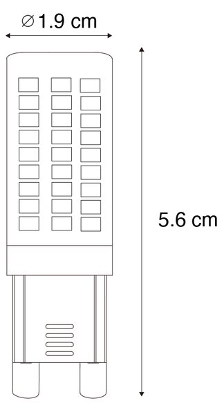 Set od 5 prigušivih LED žarulja G9 s 3 stupnja prigušenja, opal, 4,5 W, 500 lm, 2700 K