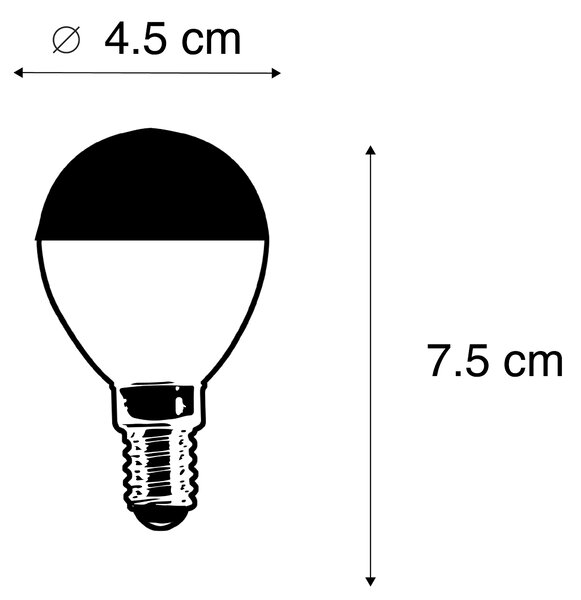 Set od 5 prigušivih LED žarulja s filamentom E14 P45 crna 300lm 2700K
