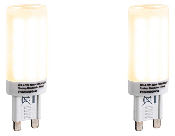 Set od 2 G9 3-stupanjskih prigušivih LED žarulja Opal 4,5W 500lm 2700K