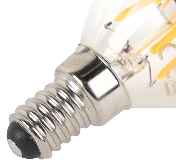Set od 5 prigušivih LED žarulja s filamentom E14 P45 crna 300lm 2700K