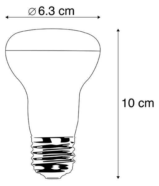 Set od 5 prigušivih LED žarulja E27 R63 6,2 W 520 lm 2700 K