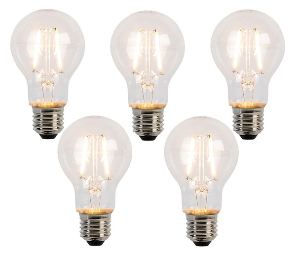 Set od 5 LED žarulja s filamentom E27 A60 2W 210lm 2200K