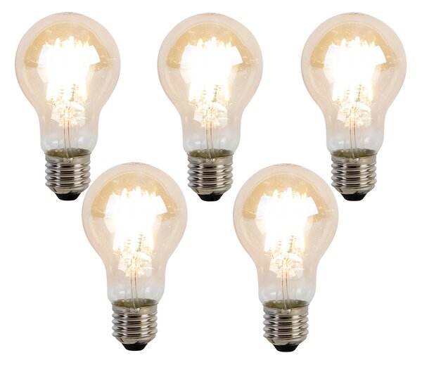 Set od 5 prigušivih E27 LED žarulja Kelvin A60 Goldline 8W 806lm 2000-2700K