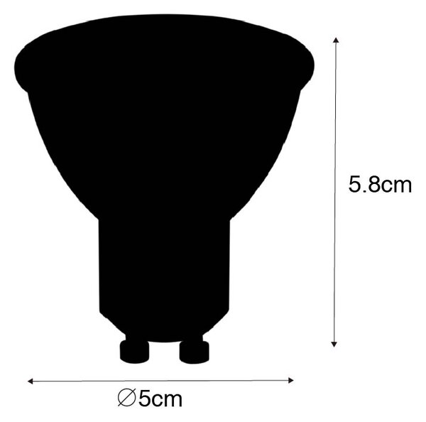 Set od 5 GU10 LED žarulja s senzorom sumraka 5W 380lm 2700K