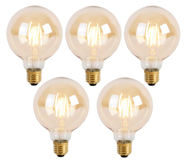 Set od 5 E27 3-stupanjskih prigušivih LED žarulja G95 Goldline 5W 530lm 2200K