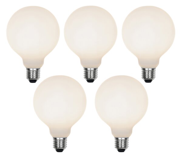 Set od 5 E27 3-stupanjskih prigušivih LED žarulja G95 mat 5W 550lm 3000K