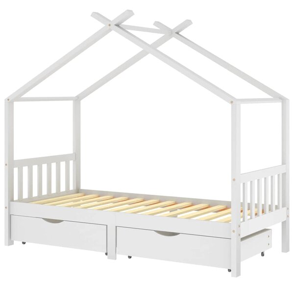 VidaXL Okvir za dječji krevet s ladicama bijeli 90x200 cm od borovine