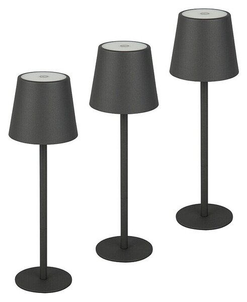 Starlux Paola Punjiva stolna svjetiljka Paola Mini (3 Kom., 1,6 W, D x Š x V: 8,6 x 8,6 x 27 cm, Topla bijela, Crne boje)