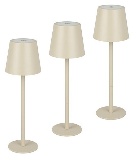 Starlux Paola Punjiva stolna svjetiljka Paola Mini (3 Kom., 1,6 W, D x Š x V: 8,6 x 8,6 x 27 cm, Topla bijela, Bež)