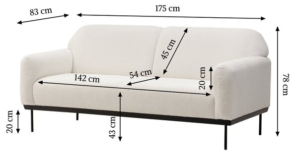 Bijela dizajnerska sofa ANDERSON Baloo 2073