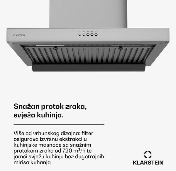 Klarstein AeroClean napa, 649,9 m³/h, 4 razine, EEZ A++, odvod/recirkulacija zraka