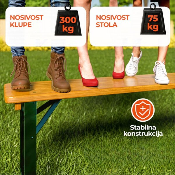 Pivski set KLASIK, 170 cm, prirodna smeđa Casaria