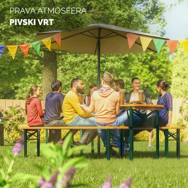Pivski set KLASIK, 170 cm, prirodna smeđa Casaria