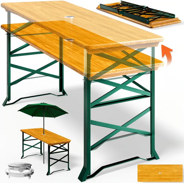 Pivski set KLASIK, 170 cm, prirodna smeđa Casaria