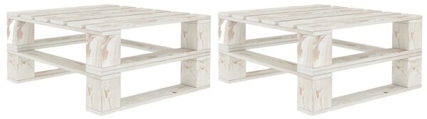 VidaXL Vrtni stolovi od paleta 2 kom bijeli drveni