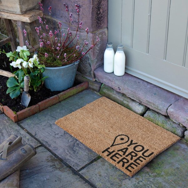 Otirač od kokosovih vlakana 40x60 cm You Are Here – Artsy Doormats