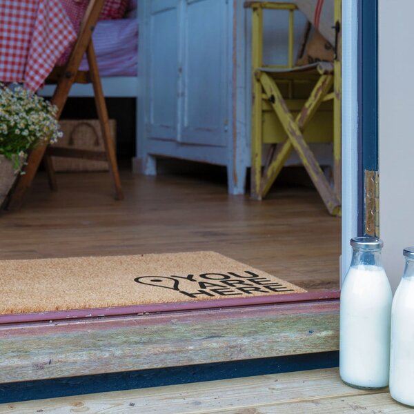 Otirač od kokosovih vlakana 40x60 cm You Are Here – Artsy Doormats