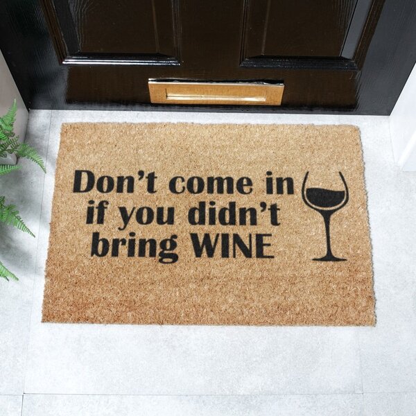 Otirač od kokosovih vlakana 40x60 cm Without Wine – Artsy Doormats