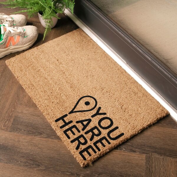 Otirač od kokosovih vlakana 40x60 cm You Are Here – Artsy Doormats