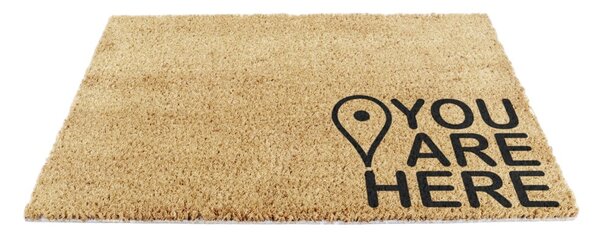 Otirač od kokosovih vlakana 40x60 cm You Are Here – Artsy Doormats