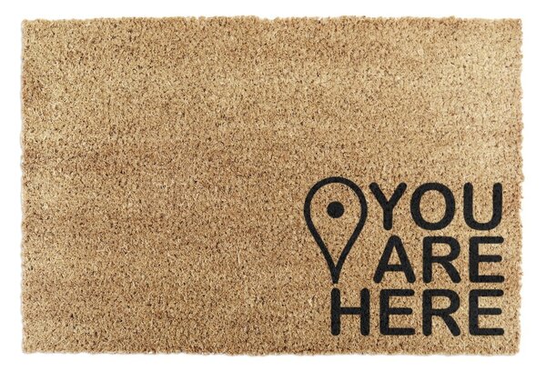Otirač od kokosovih vlakana 40x60 cm You Are Here – Artsy Doormats