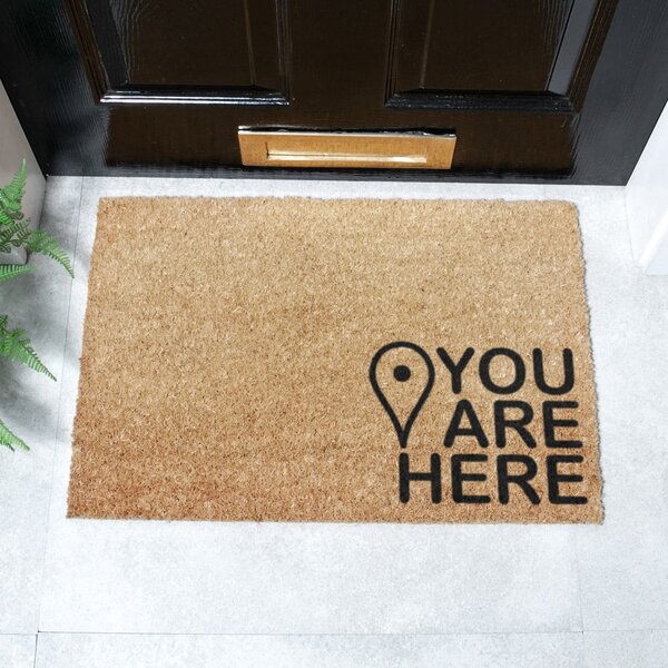 Otirač od kokosovih vlakana 40x60 cm You Are Here – Artsy Doormats