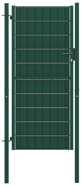 VidaXL Vrata za ogradu od PVC-a i čelika 100 x 164 cm zelena