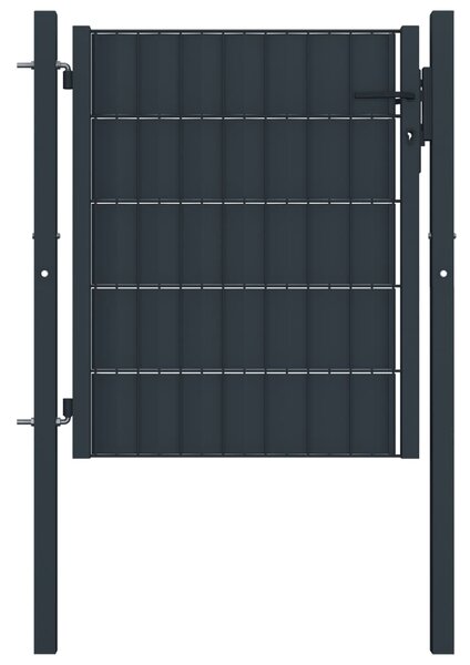 VidaXL Vrata za ogradu od PVC-a i čelika 100 x 101 cm antracit