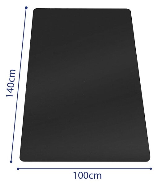 Crna plastična prostirka ispod stolice 100 x 140 cm