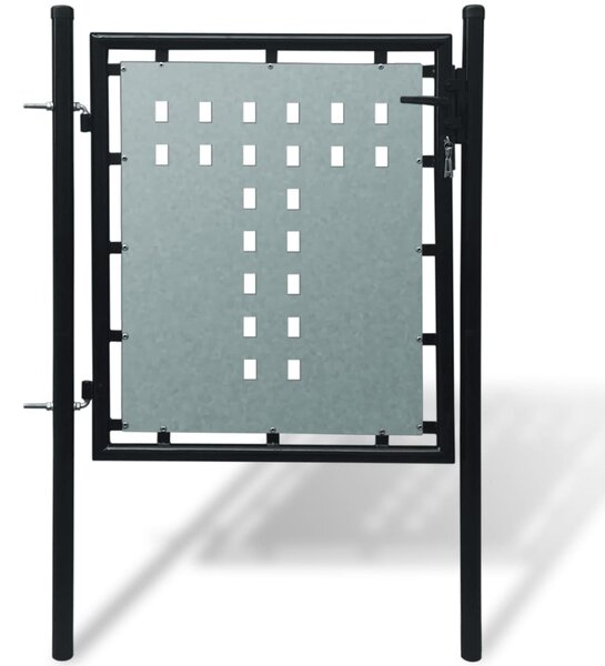 VidaXL Crna jednostruka vrata za ogradu 100 x 150 cm