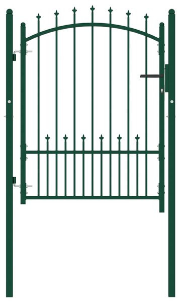 VidaXL Vrata za ogradu sa šiljcima čelična 100 x 125 cm zelena