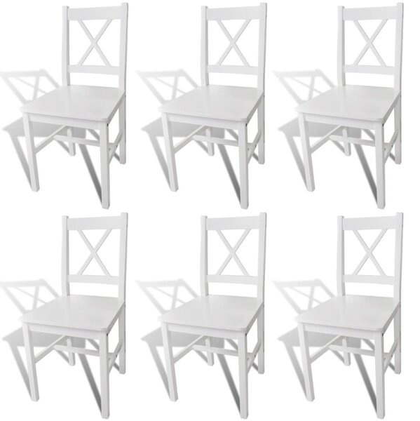 VidaXL Blagovaonske stolice od borovine 6 kom bijele