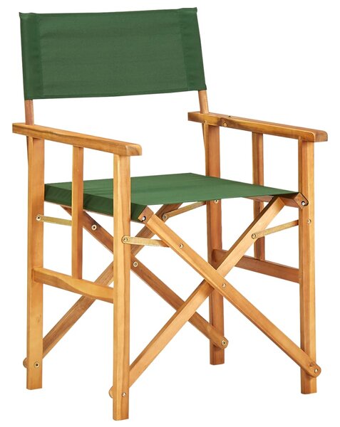 VidaXL Redateljska stolica od masivnog bagremovog drva zelena