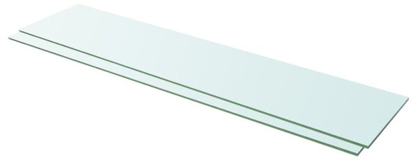 VidaXL Ploče za police 2 kom staklene prozirne 110 x 25 cm