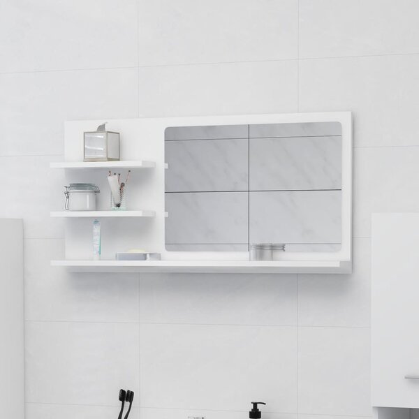 VidaXL Kupaonsko ogledalo bijelo 90 x 10,5 x 45 cm konstruirano drvo
