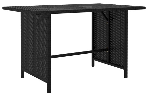 VidaXL Vrtni blagovaonski stol crni 110 x 70 x 65 cm od poliratana