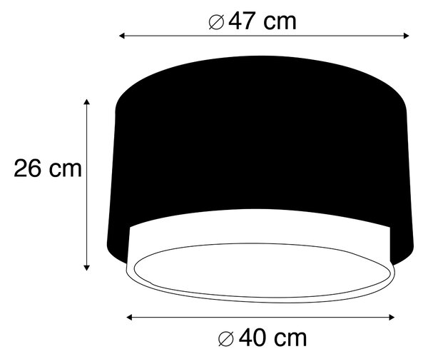 Sjenilo za lampu od tkanine crno 40/47/26 sa zlatnom unutrašnjošću