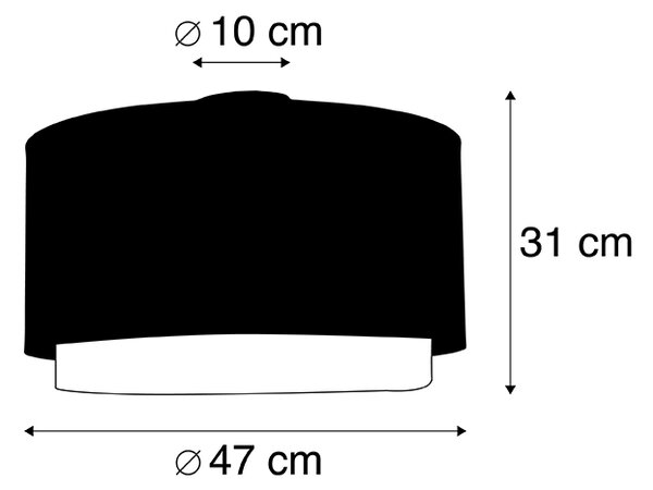 Moderna stropna svjetiljka crna sa zlatom 47 cm dvostruko sjenilo - Combi