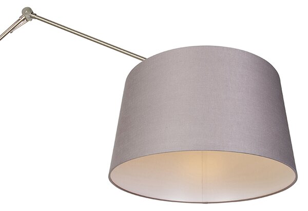 Moderna podna lampa čelik s sjenilom tamno siva 45 cm - Editor