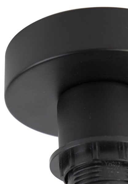 Stropna svjetiljka s pamučnim sjenilom crna sa zlatom 20 cm - Combi Black