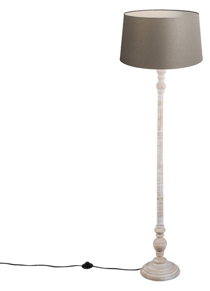 Rustikalna podna lampa taupe s platnenim sjenilom 45 cm - Classico