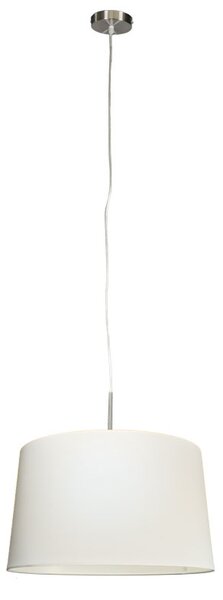 Moderna viseća svjetiljka čelik s hladom 45cm bijela - Combi 1