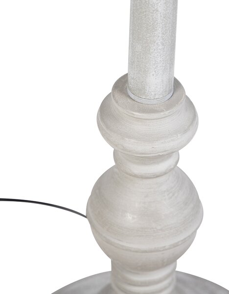 Podna lampa siva s abažurom u stilu bake krem boje - Classico